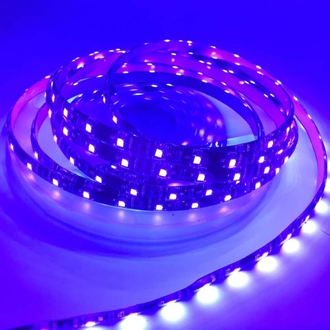 0.5/1/2/3/4/5M 3528 SMD 60 LED UV Lamp Purple Ultraviolet Light Led Strip Light Waterproof IP65 IP20 Black Lamp DC12V ► Photo 1/3