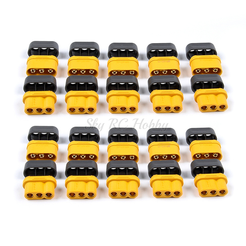 5 Pairs / 10pairs Amass MR60 Plug w/ Protector Cover 3.5mm 3 core Connector T plug Interface Connector Sheathed for RC Model ► Photo 1/6