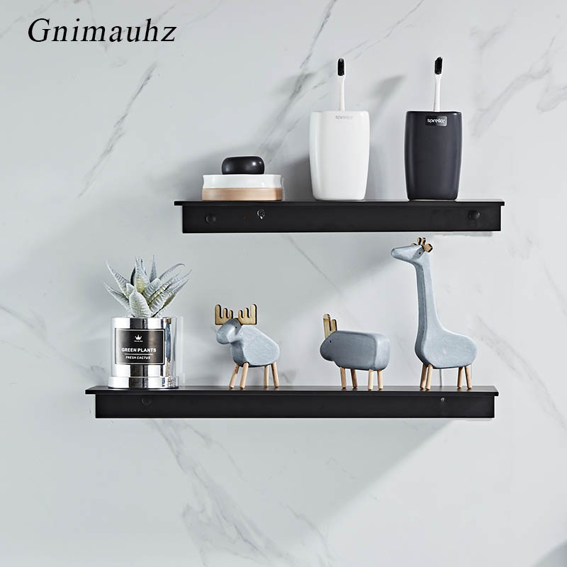Black White Aluminum Bathroom Shelves Kitchen Wall Mounted Shelf Shower  Rack Bathroom Accessories 30-50cm Length - Price history & Review, AliExpress Seller - Gnimauhz Sanitary Ware Store