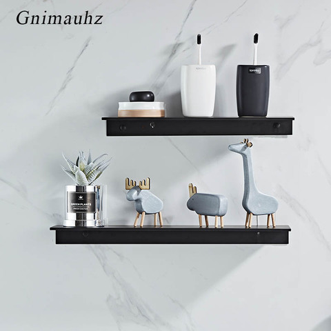 Black White Aluminum  Bathroom Shelves Kitchen Wall Mounted Shelf Shower Rack Bathroom Accessories 30-50cm Length ► Photo 1/6