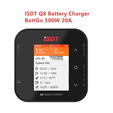 ISDT Q8 BattGo 500W 20A High Power Battery Balance Charger Discharger for 1-8S Lipo Battery for RC FPV Drone ► Photo 1/6