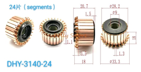 1pc 9mm x 28.2mm x 20.7mm 24P Copper Bars Alternator Electric Motor Commutator DHY-3140-24 ► Photo 1/1