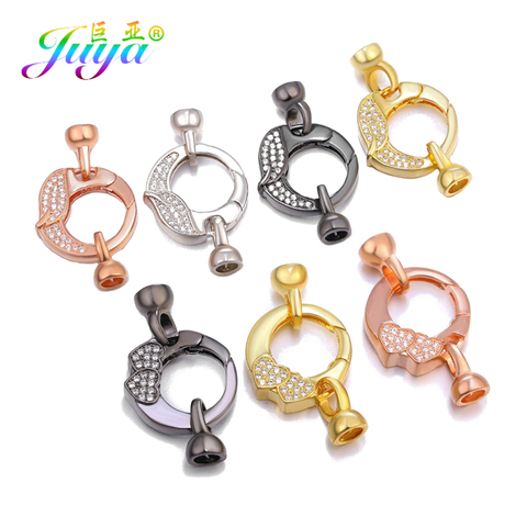 Juya DIY Luxury Multi Rows Pearls Bracelet Necklace Making New Designer Decorative Spring Button Fastener Clasps Accessories ► Photo 1/6