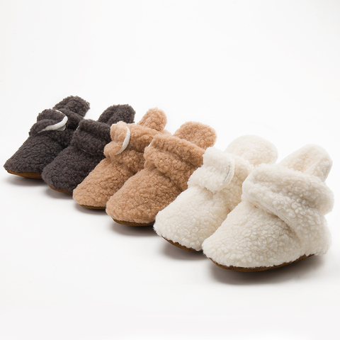 Baby Socks Winter Baby Boy Girl Booties Fluff Soft Toddler Shoes First Walkers Anti-slip Warm Newborn Infant Crib Shoes Moccasin ► Photo 1/6