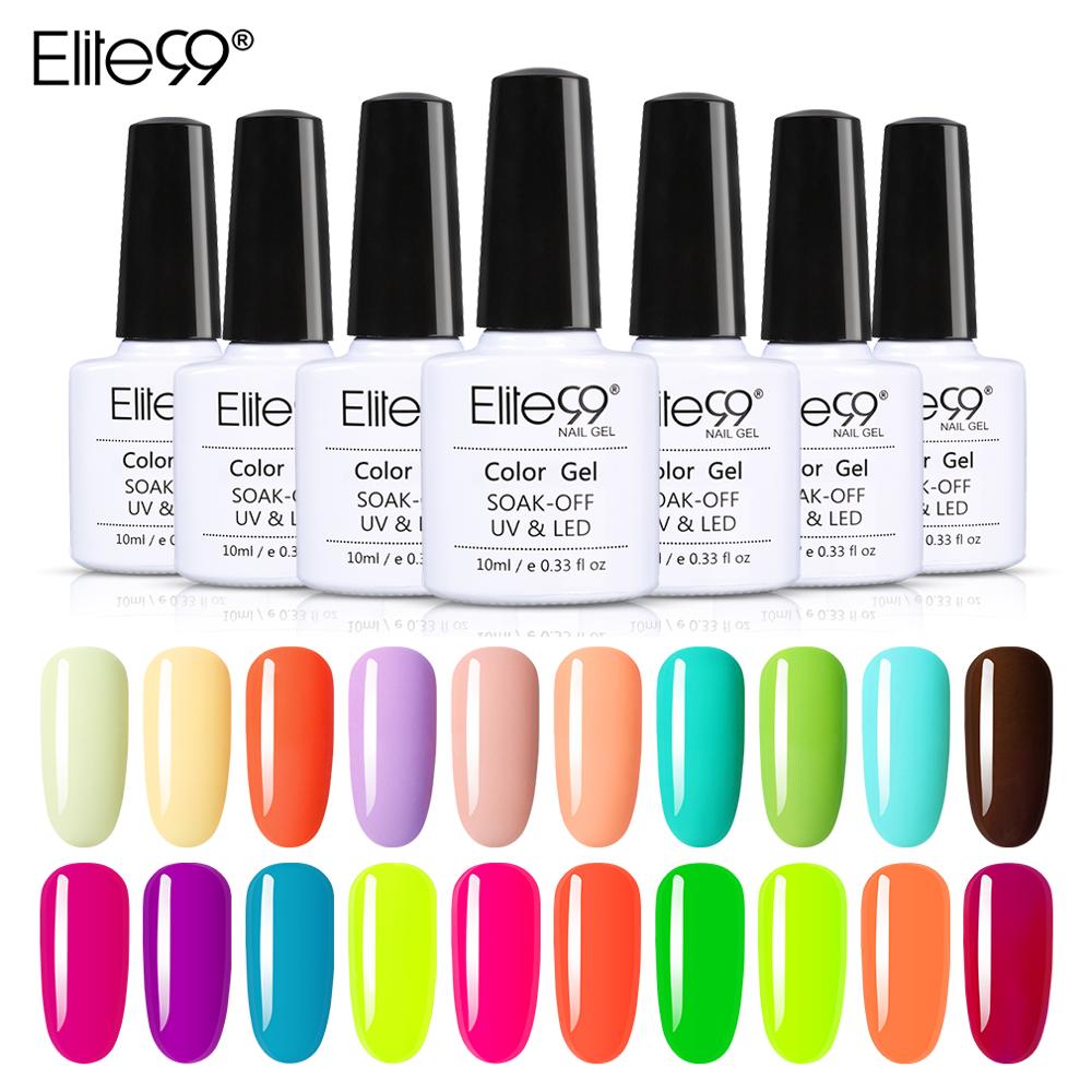 Elite99 7.3ml Semi-permanent Varnish Pure Color Gel Nail Polish Soak off  Colorful Bottle UV Nail Gel Polish For Nails Art Polish