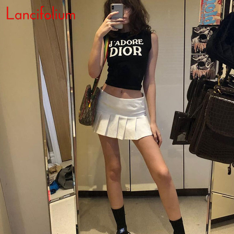 2022 Pleated High Waist Mini Skirt Women Summer Sexy Micro Skirt Ladies Korean Style Kawaii white Miniskirt Y2k Egirl Skirt ► Photo 1/6