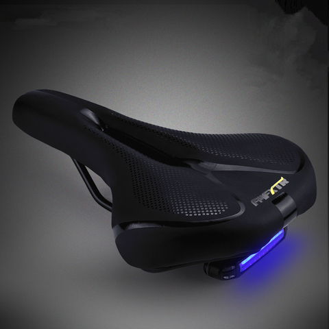 MTB Bicycle Saddle with Tail Light Bike Seat Saddle Soft Comfortable Bike Hollow Thicken Widen Cycling Saddle Bike Seat Cushion ► Photo 1/6