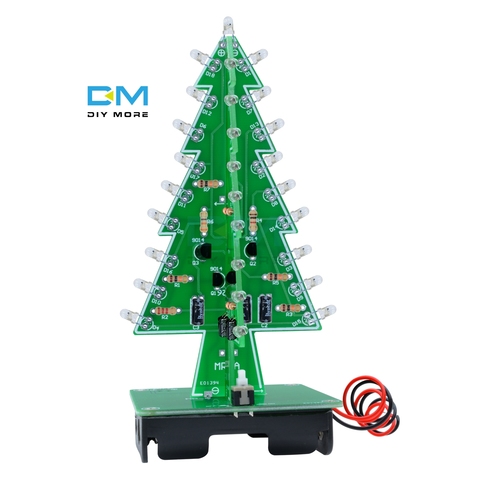 3D Xmas Tree 7 Color Light Flash LED Circuit Christmas Trees LED Diy Kit Electronic PCB Board Module DC 4.5V-5V ► Photo 1/6