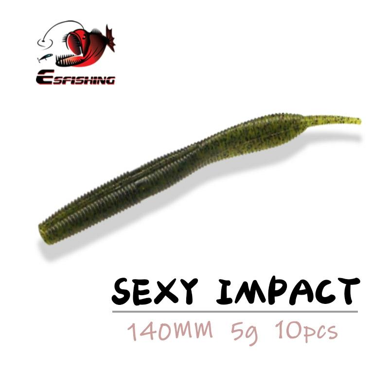 ESFISHING Soft Lure Fishing Bait Carp Sexy Impact 140mm 5g Silicon Plastic Lures Iscas Artificials Pesca Worm ► Photo 1/6