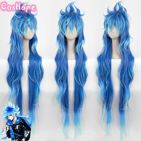 Idia Shroud Cosplay Twisted Wonderland Cosplay Men 120cm Long Curly Blue Wig Cosplay Anime Cosplay Heat Resistant Synthetic Wigs ► Photo 1/1