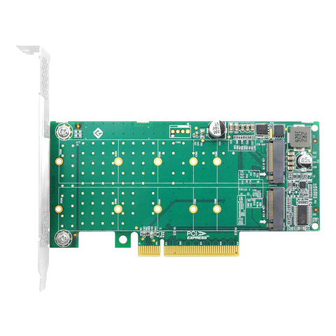 Linkreal Dual PCIe 3.0 x8 to NGFF M.2 M Key NVMe Adapter Expansion card for PCIe Bifurcation ► Photo 1/6