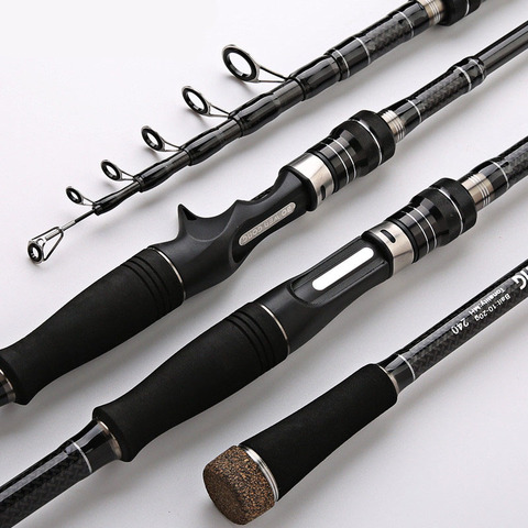 2022NEW Lure Telescopic Fishing Rod Trave 1.8/2.1/2.4/2.7/3.0m Power MH Ultralight Casting Carbon Fiber Fishing Rod Spinning ► Photo 1/6