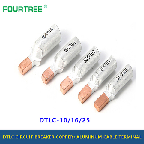 5/10Pcs Circuit Breaker Copper Aluminum Cable Terminal Bare Lugs Wire Connector Joint Ki DTL C45-10/16/25/35/5t ► Photo 1/6