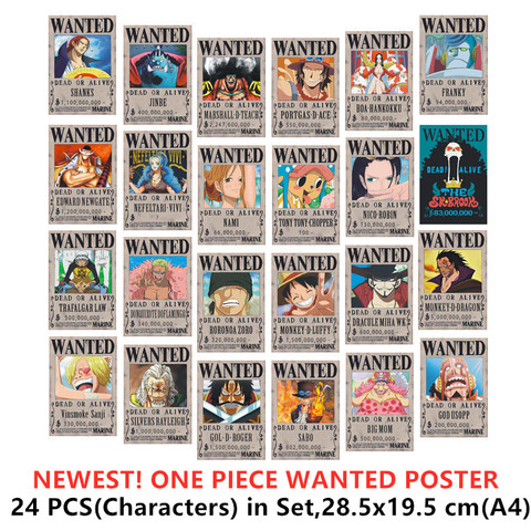 Price History Review On 24 Pcs Set One Piece Posters Poster Wante Dead Or Alive 28 19cm Onepiece Luffy Ace Jinbe Nami Chopper Toys Aliexpress Seller Guangzhou Sunningdale Trading Co Ltd