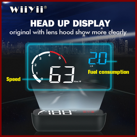 GEYIREN 3.5'' OBDII Car HUD OBD2 Port Head Up Display M10 Speedometer windshield projector auto hud head-up display a100 hud ► Photo 1/6
