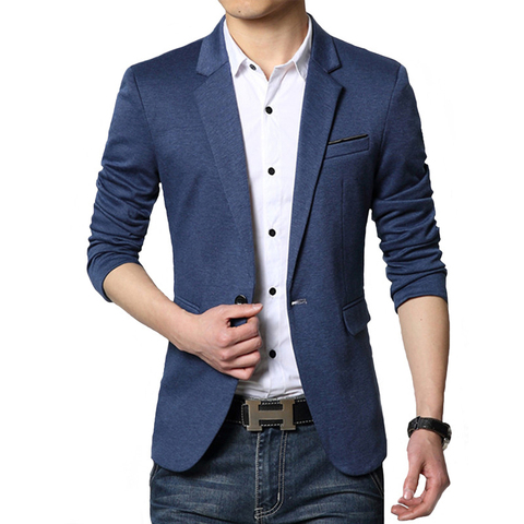 BROWON Autumn Brand Men Blazers Slim Fit Casual Suit Jacket Sold Color One Button Korean Style Business Wedding Party Blazer ► Photo 1/6