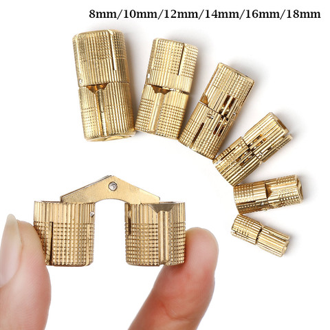 1pc New Brass Furniture Hinges 8-18mm Cylindrical Hidden Cabinet Invisible Door Hinges For Hardware Gift Box ► Photo 1/6