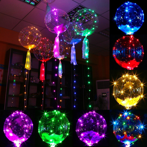 Colorful LED Bobo Balloon Glowing Led Helium Ballon Kids Baby Toy Birthday Party Gift Wedding Bridal Shower Christmas Decoration ► Photo 1/6