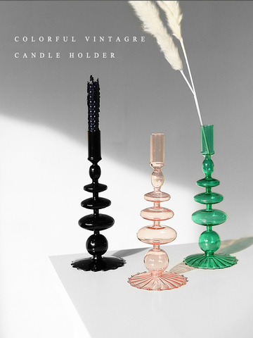 Candlesticks Holders Retro  Glass Classic Craft Candlesticks Holders for  Wedding Decorations Glass Candle Holder ► Photo 1/6