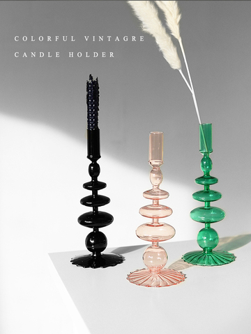 Candlesticks Holders Retro  Glass Classic Craft Candlesticks Holders for  Wedding Decorations Glass Candle Holder ► Photo 1/6