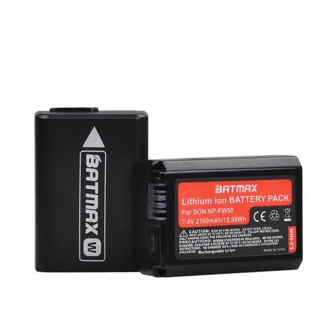 Batmax 2160mAh NP-FW50 FW50 NPFW50 Battery for Sony Alpha a6500 a6400 a6300 a7 7R a7R a7R II a7II NEX-3 NEX-3N NEX-5 ► Photo 1/6