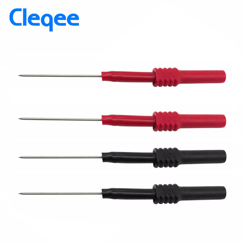 Cleqee P5009 4pcs/set Multimeter Test Probes Soft PVC Insulation Piercing Needle Non-destructive Red/Black ► Photo 1/4