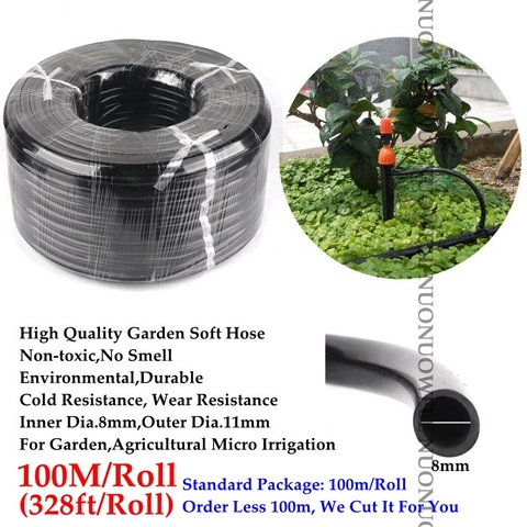 Free Shipping 10M/20M/30M 8/11mm PVC Drip Irrigation Hose Garden Greenhouse Watering Hose Environmental Long-Lived 8/11mm Hose ► Photo 1/1