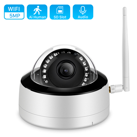 Audio 5MP Dome Wifi Camera Metal H.265 3MP IR Night Vision IP Camera 1080P HD Ai Human Detect P2P Smart Home Video Surveillance ► Photo 1/6