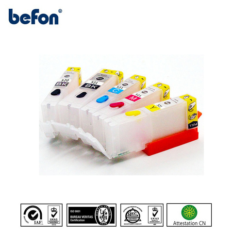 befon PGI-520 Compatible Refillable PGI 520 CLI 521 Ink Cartridge with Permanent Chip for canon PIXMA IP3600 IP4600 IP4700 ► Photo 1/3