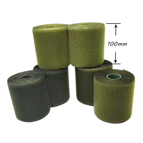 Olive nylon velcros no self adhesive fastener tape hook and loop magic tape sewing  sticker strip clothing stick tape 100mm wide ► Photo 1/3