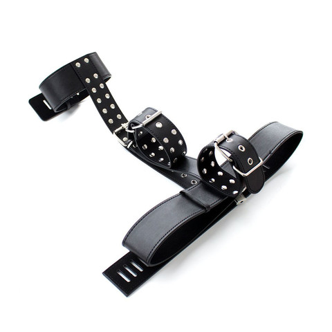 Slave Leather Upper Body Harness Bondage Strap Belts with Behind Back Handcuffs Collar Restraints for Bdsm Erotic Games Sex Toys ► Photo 1/6