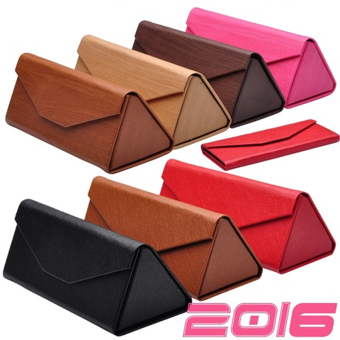 LONSY Fashion High Quality Luxury Glasses Case Triangular Fold Sunglasses Box Handmade Case For Glasses Brand DC01 ► Photo 1/6