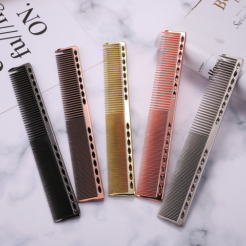 Aluminum Metal Anti-static Hairdressing Combs Hair Cutting Salon Hair Brush Metal Combs Barber Tools Salon Accessaries ► Photo 1/6