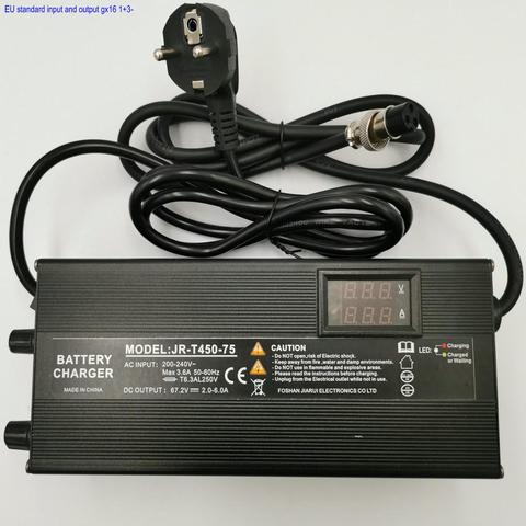 charger 67.2v 1-5A with digital voltage+current display+button to adjust current/percent partial charging electric scooter parts ► Photo 1/6