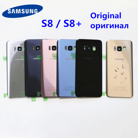 SAMSUNG Back Battery Cover For Samsung Galaxy S8 G950 SM-G950F G950FD S8 Plus G955 SM-G955F S8+ Back Rear Glass Case Original ► Photo 1/6