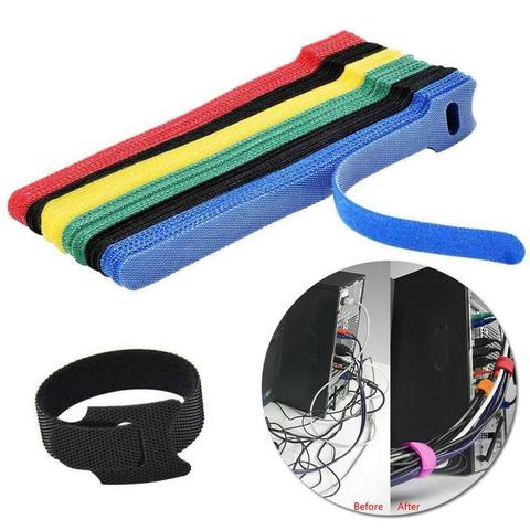 50pcs T-type Cable Tie Wire Nylon Strap Hook Loop Reusable Cord Organizer Wire Colorful Data Cable Power Cable Tie Straps ► Photo 1/6