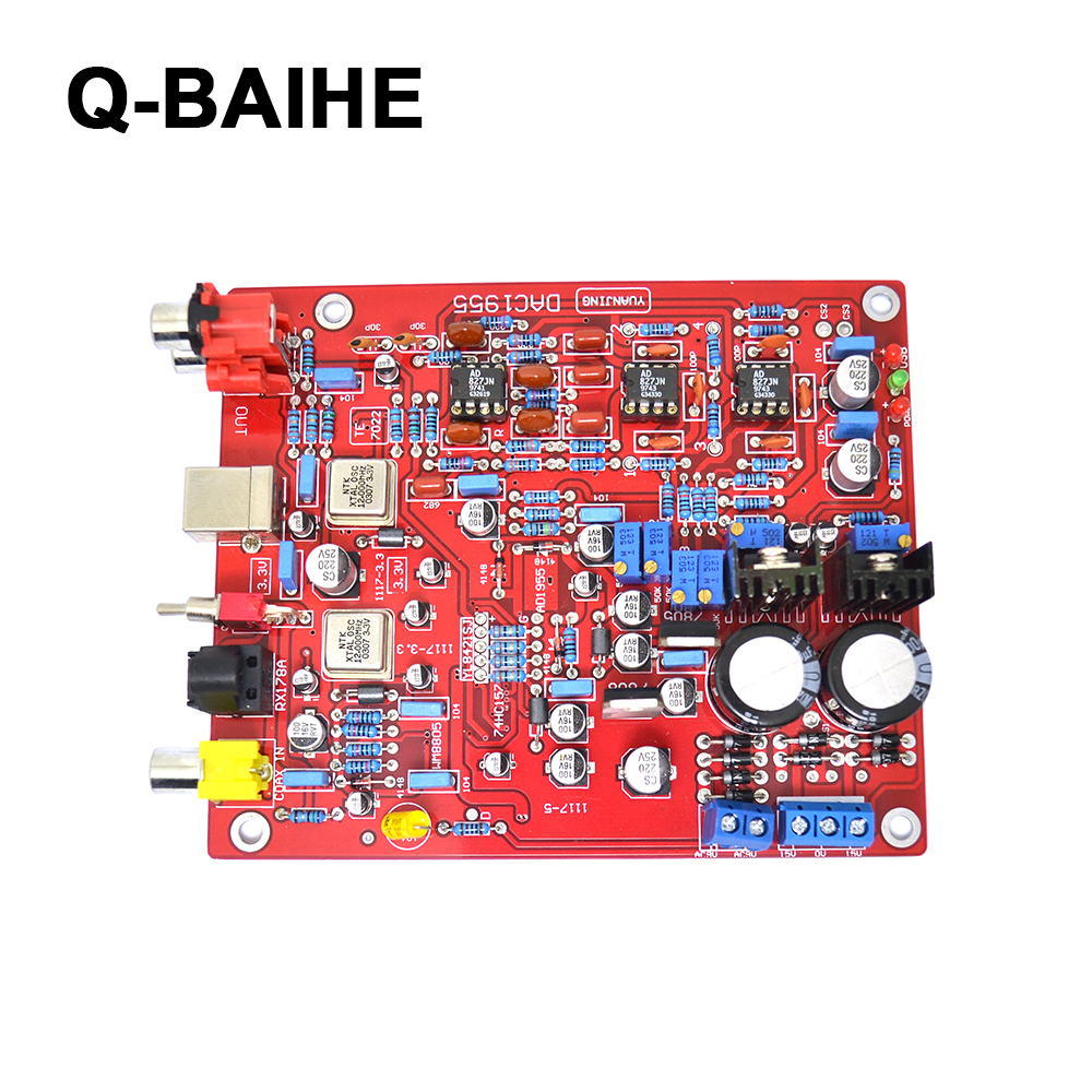 WM8805 + AD1955 + PCM2706 Coaxial Fiber USB Triple DAC Decoder Board ...