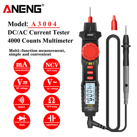 ANENG A3004 Digital Multimeter Pen 4000 Counts AC/DC Current Meter Electric Handheld Tester Voltage Resistance Profesional Tools ► Photo 1/6