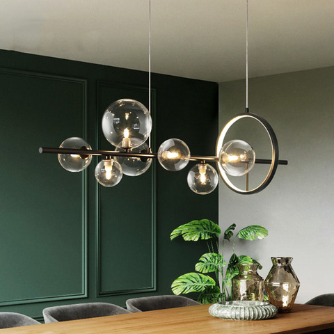 Modern Creative Metal Chandelier Lighting 7/10 Clear Glass Bubbles G9 Sockets Light Fixture Home Lights Living Room Kitchen ► Photo 1/6