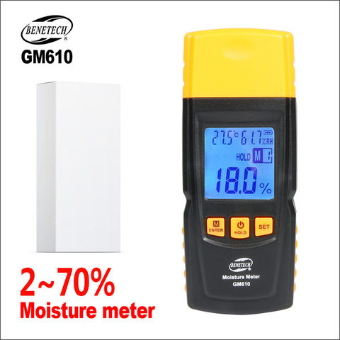 BENETECH Wood Moisture Meter Digital LCD Display Inductive Humidity Measuring Device Tester Hygrometer GM610 Tools Hygrometer ► Photo 1/6