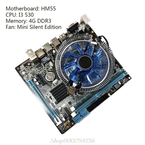 1Set HM55 Computer Motherboard I3 I5 Lga 1156 4G Memory Cooler Fan Atx Desktop Computer Mainboard Game Assembly Kit Au12 20 ► Photo 1/6