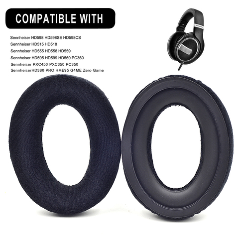 Defean Replacement Velvet Ear Pads for Sennheiser HD 599 SE HD 598 SR HD569 HD559 HD595 PC360 PXC450  Headphone ► Photo 1/6