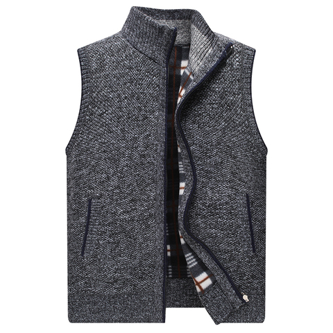 Winter Slim Fit Men's Sleeveless Vests Sweater Warm Jumper Knitted Waistcoats Casual Men Solid Sweater Vest Jackets Man Clothing ► Photo 1/6