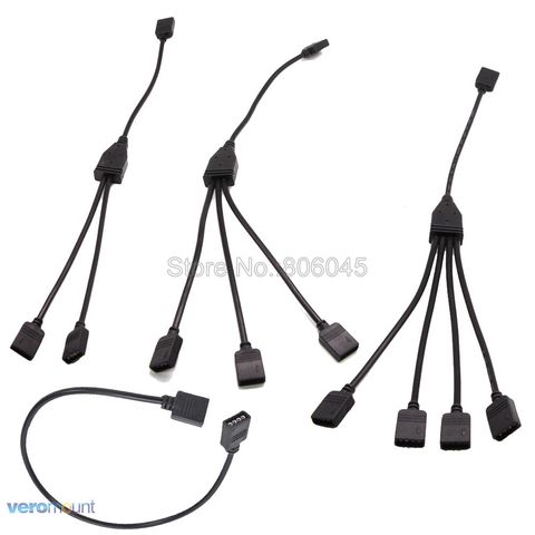 4Pin RGB Splitter Connector Black Cable 1 to 1 2 3 4 5 Female to Female Splitter Extension Cable for 5050 RGB LED Strip Light ► Photo 1/6