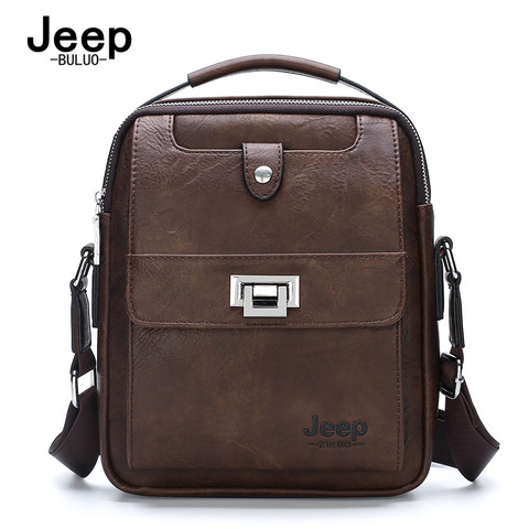 JEEP BULUO Trendy diagonal cross leisure business gift vertical large split leather one-shoulder bag middle-aged man satchel ► Photo 1/6