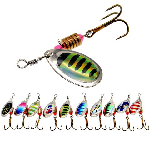 10 Colors Peche Spinner Fishing Lures Wobblers CrankBaits Jig Shone Metal Sequin Trout Spoon with Hooks for Carp Fishing Pesca ► Photo 1/6
