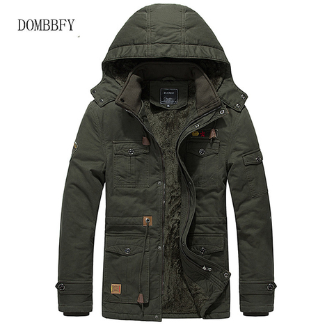 Winter Military Jacket Men Casual Thick Thermal Parkas Army Pilot Cargo Coats Overcoat Windbreaker Fleece Hooded Jacket Male 5XL ► Photo 1/6