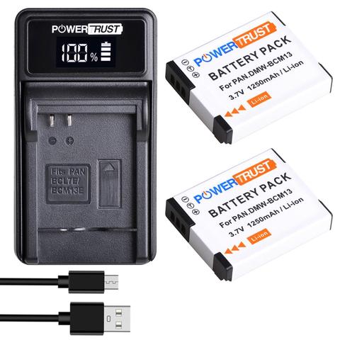 DMW-BCM13 DMW-BCM13E Battery and LED USB Charger for Panasonic Lumix DC-TS7 DMC-FT5 DMC-LZ40 DMC-TS5 DMC-TZ37 DMC-TZ40 DMC-TZ41 ► Photo 1/6