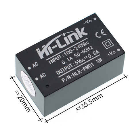 HLK - pm01 ac - dc 220 V a 5 V Module d 'alimentation abaisseur Module d' alimentation DE commutation intelligente des menages ► Photo 1/5