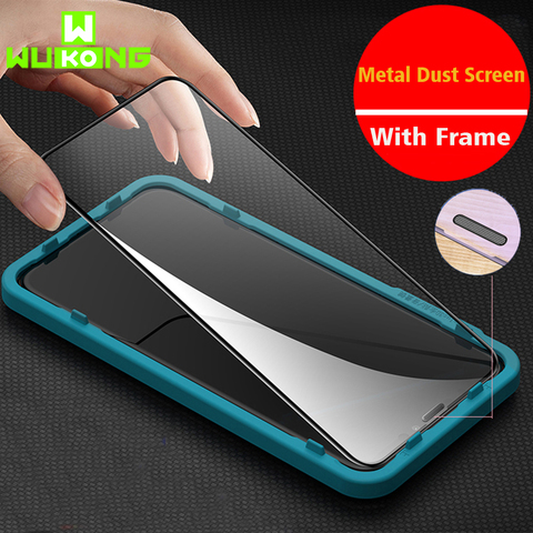 New 10X Stronger Anti-dust Tempered Glass For iPhone 11 Pro i11 Pro max Screen Protector For iPhone XS XR XS max With Frame ► Photo 1/6